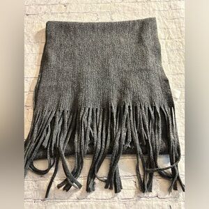 LUCKY BRAND HEATHER GREY OBLONG FRINGE UNISEX SCARF O/S